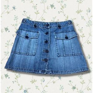 Y2K Button down Jean skirt with front pockets